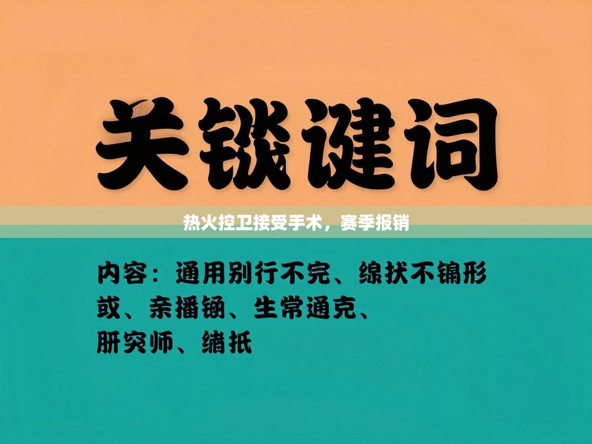 热火控卫接受手术，赛季报销
